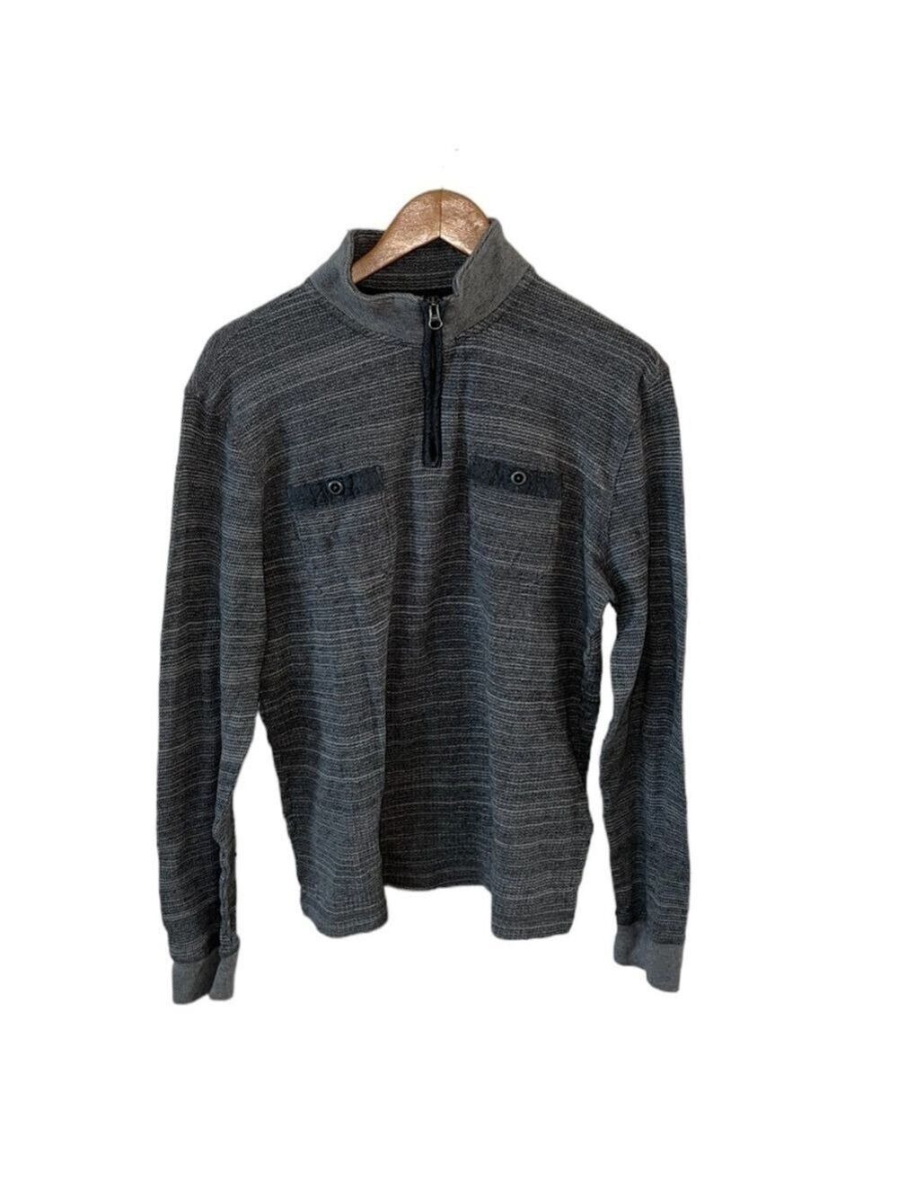 Lucky Brand Gray Quarter Zip Sweater Size Large